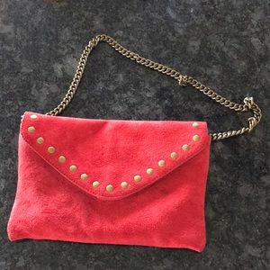 Red Rough Leather Purse